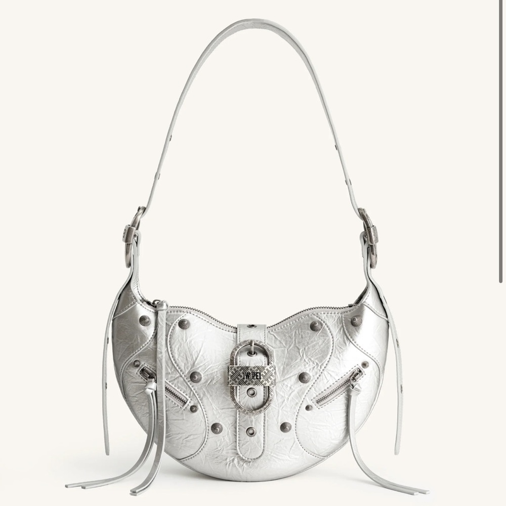 JW PEI Tessa Metallic Pleating Shoulder Bag - Silver
